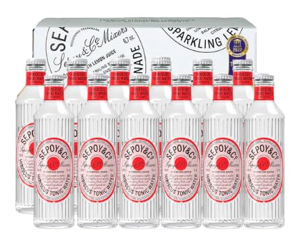 Image of SEPOY & CO. Hibiscus Tonic Water, Premium G&T Cocktail Mixer, Low Calorie, Less Sugar, Sparkling, 100% Natural Ingredients, Pack of 12 x 200ml