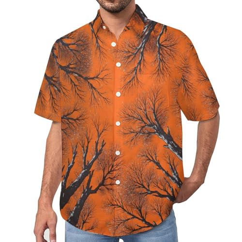 Chemise d'été Aloha imprimé art des troncs d'arbres célestes du S au 5XL