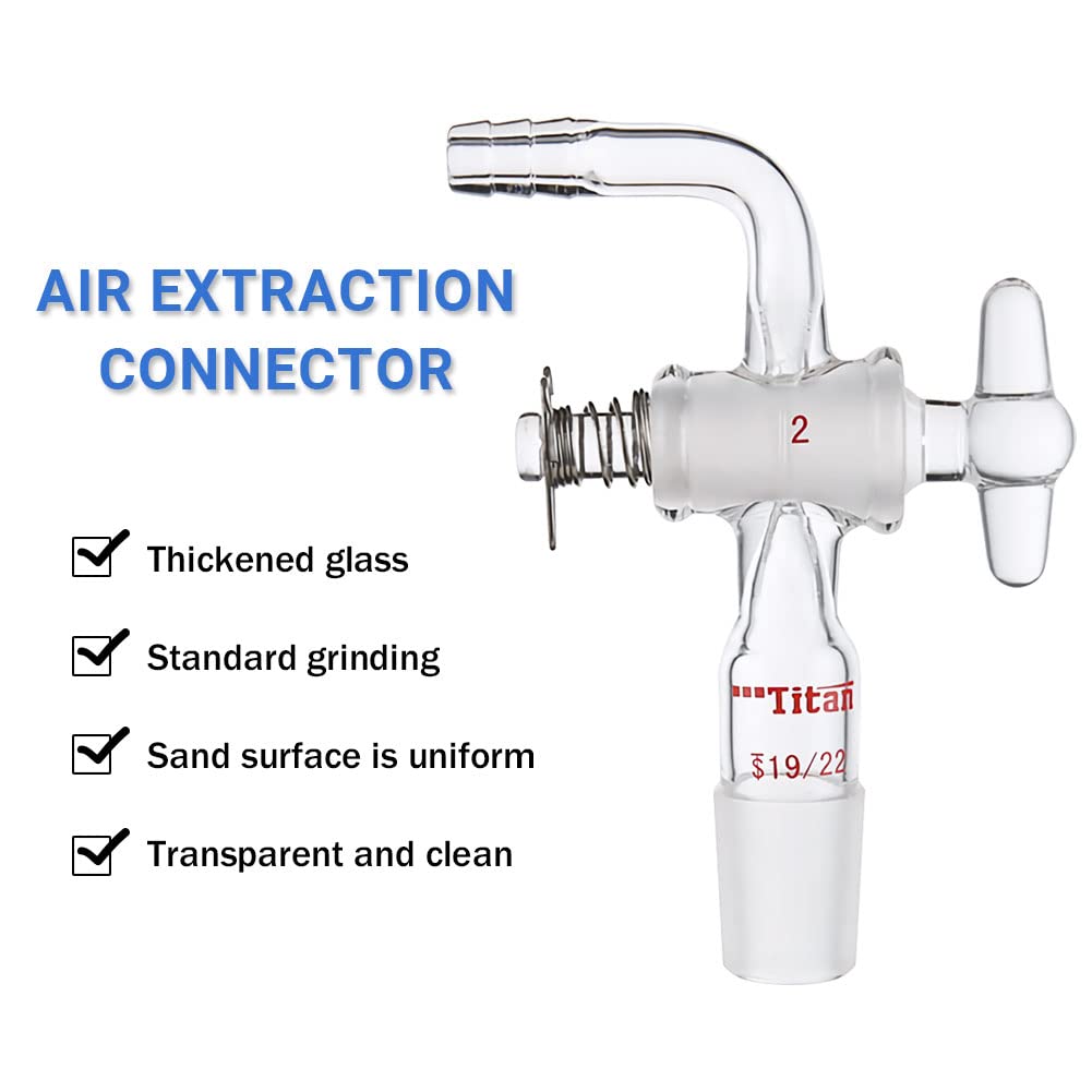 Adamas-Beta Glass Bent Inlet Adapter with 19/22 Male Glass Joint and 2 mm Hose Connection Lab Glassware