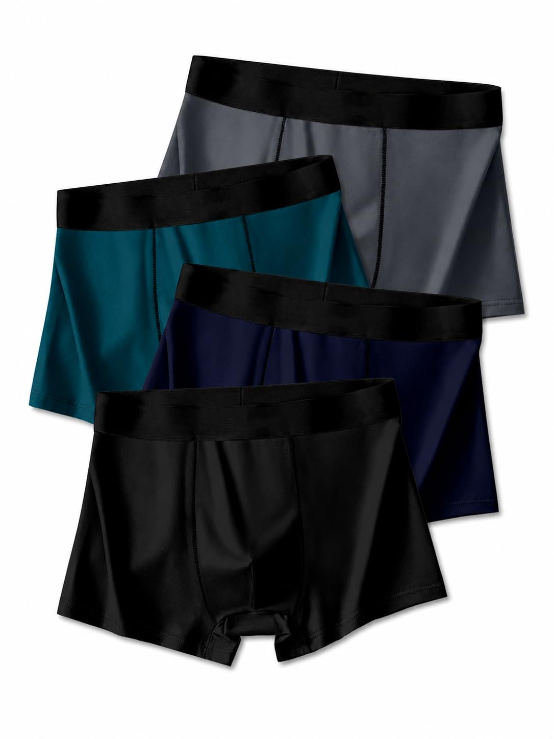 Men's Extra Thin Elastic Underwear Long Comfortable Ice Silk Breathable Comfort Brief-Boxer-Trunks Imported Material Pack of 4-picture-47