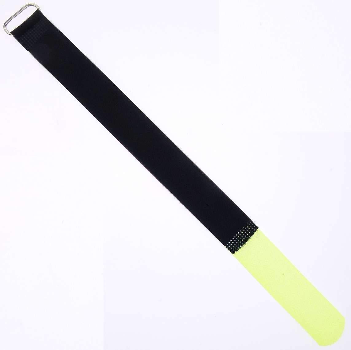 100x 30 cm x 25 mm wiederverschließbare Klett-Kabelbinder NEON GELB mit Metall-Öse - Kabel-Klettband 300 mm wiederverwendbar