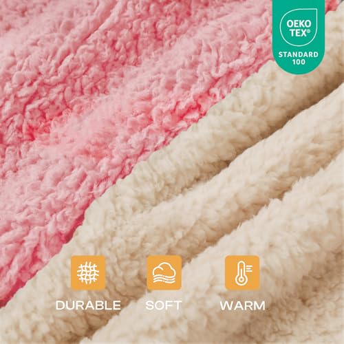 Image of Premium Fleece Dog Blanket Soft Pet Sherpa Calming Blankets Throw for Dog Puppy Cat, Pink Small (20x30)