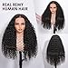 Pizazz 13x4 Deep Wave Lace Front Wigs Human Hair 180 Density Brazilian Human Hair Wigs with Baby Hair Pre Plucked Natural Hairline(18 Inch, Black color)