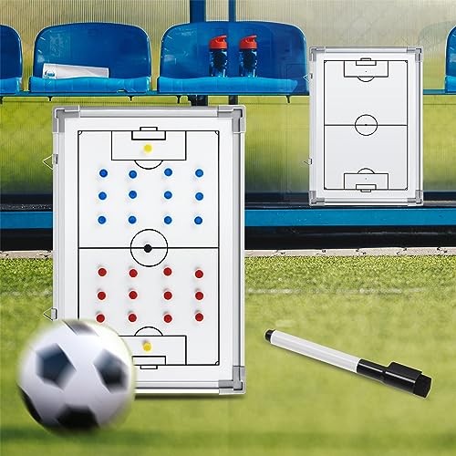 RoseFlower Coaches Taktiktafel Fussball, Professional Faltbares Fußball Trainer Taktikmappe Taktikboards Coach-Board mit Magnete, Stifte und Radiergummi - Ideal für Taktiken und Spielanpassungen #4