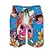 Men & Boys Fit Swim Trunks for Beach Athletic Hiking Quick Dry Drawstring Essentials Half Pants with Pockets Lining, Beachwear Colorful Watercolor Cow Floral Art Fashion Swim Trunks
