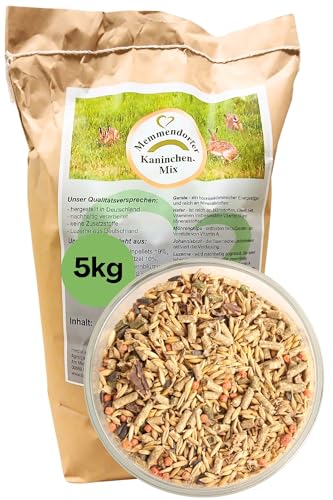 Kaninchenfutter 5kg Memmendorfer Kaninchenmix, Hochwertiges Futter mit Gerste, Kräuter und Luzerne aus...