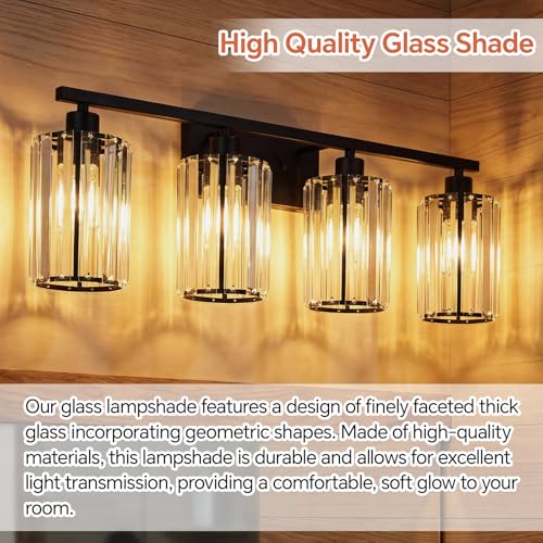 Image of Teenyyou 4 Pcs Crystal Lamp Shade Modern Medium Ceiling Light Cover E26 /e27 Base 1.65 inch Top x 5.1 inch Dia. x 5.9 inch H Chandelier Lampshade Replacement for Dining Room Living Room Wall Sconce Pendant Light