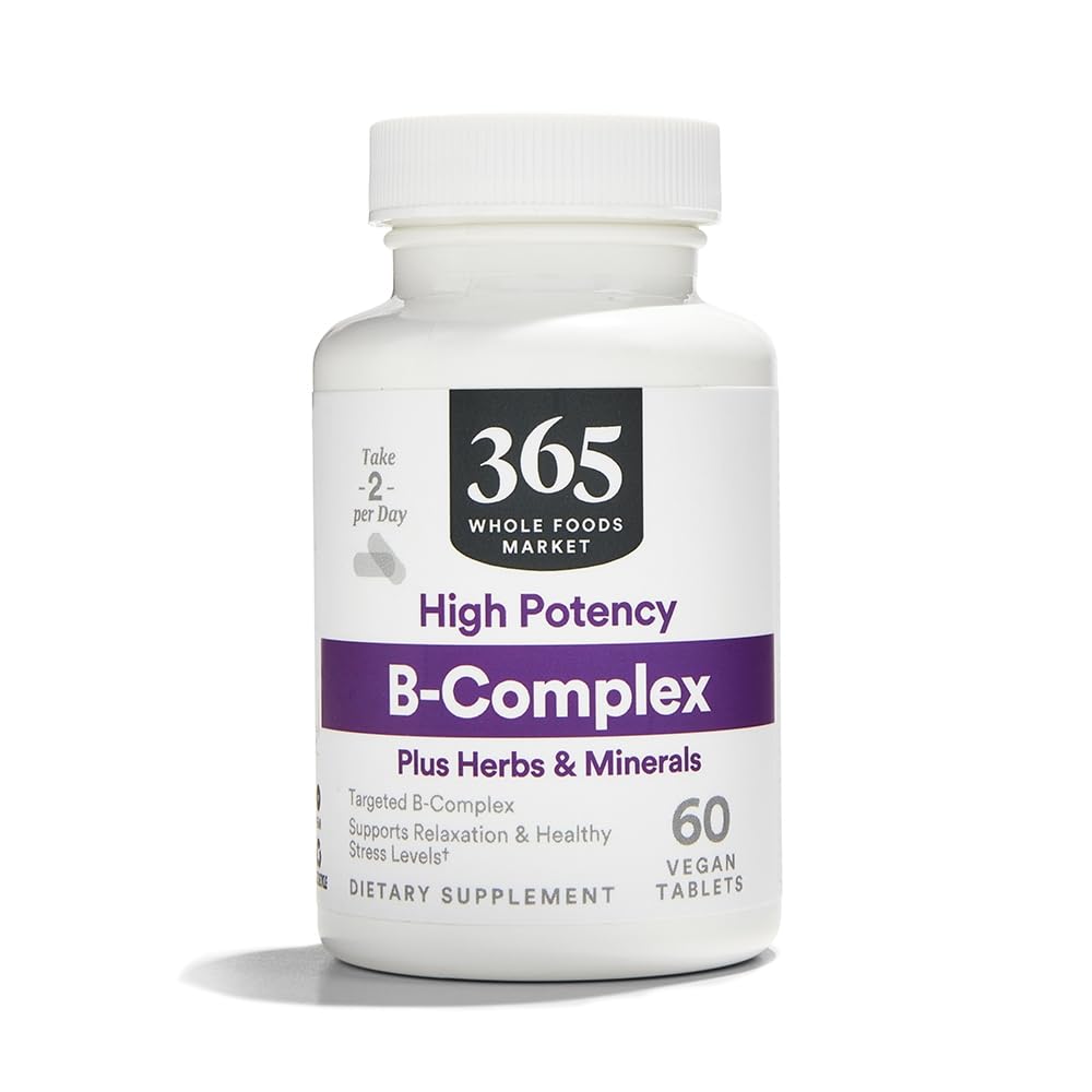 365 by Whole Foods Market, Vitamin B Complex, High Potency with Herbal Support, 60 Tablets
