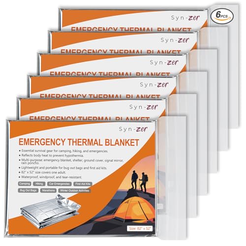 Syn-zer 6-Pack Thermal Mylar Blanket