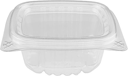 Miniatura 7 de Karat Recipientes de PET con bisagras con tapas, perfectos para ensaladas de pasta, frutas, lados de delicatessen y preparación de comidas caseras,
