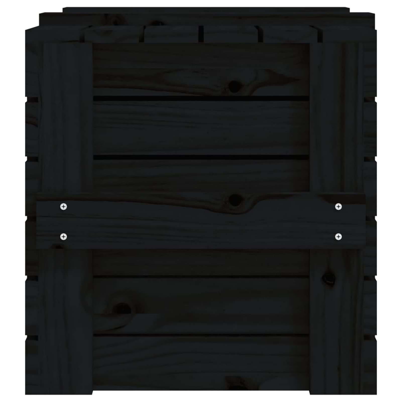 824997 Contenitore Portaoggetti Nero 58x40,5x42 cm Legno Massello Pino Testata in Legno,Testata Letto Matrimoniale Muebles Dormitorio Spalliera Letto Testiere per Letto Matrimoniale