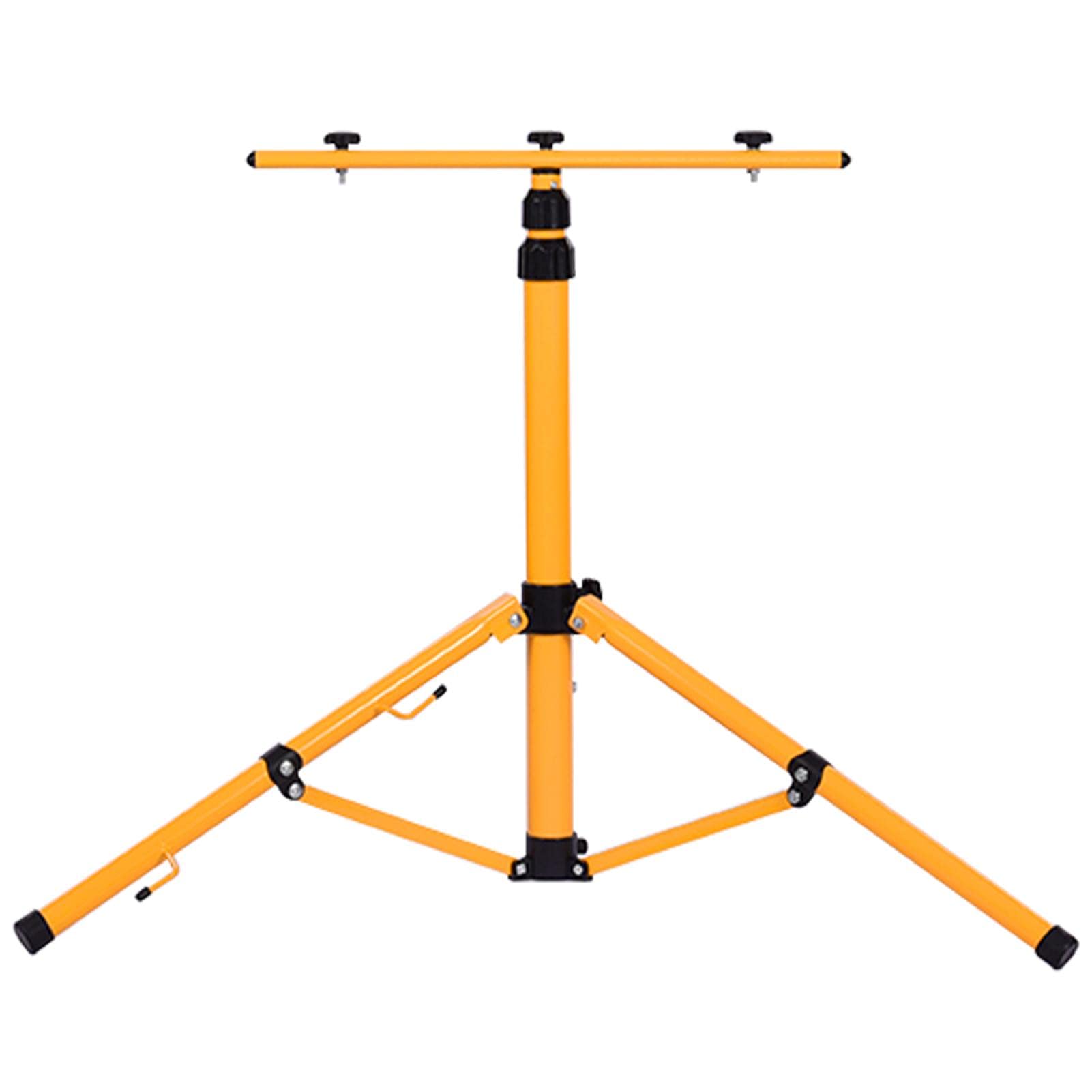 LED Flood Light Tripod Stand Adjustable Telescopic Lighting Tripod Stand for LED Flood Light - Extended to 1.50 M - Camp Construction Site Work Lighting Stand with Double Head