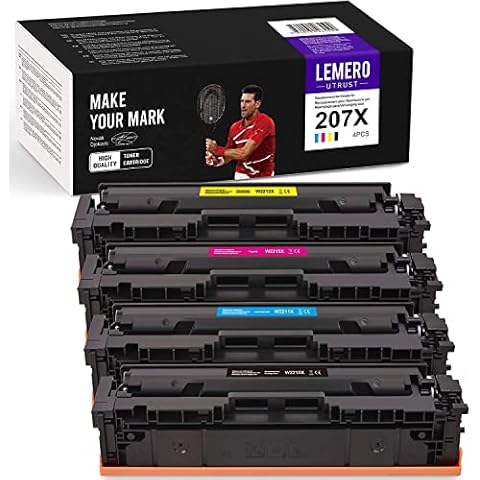 LEMEROUtrust 207X Toner Cartridges(NO Chip) Compatible for HP W2210X W2211X W2212X W2213X for HP Color Laserjet Pro M255dw (Pack of 4) Cover