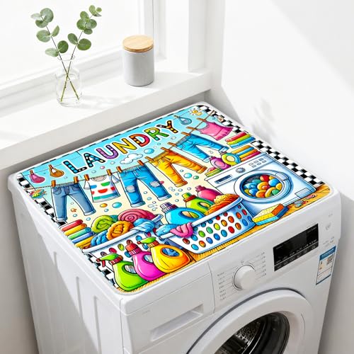 Image of Nuxovilar Checkered Dryer Cover Top 23.6x19.7in Polyester Mat