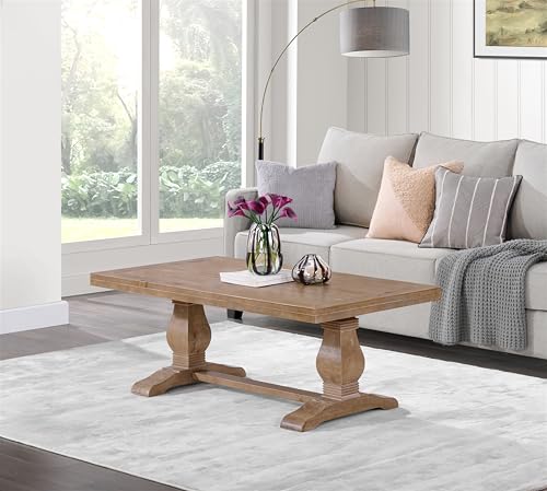 Martin Svensson Home Napa Solid Wood Pedestal Coffee Table, Driftwood