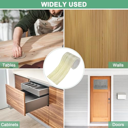 Image of M METERXITY 2-Roll Wood Grain Repair Tape, 2.24in x 15ft Textured Realistic Self-Adhesive Wood Floor Tape Contact Paper for Furniture /Floors /Home [Light Gray Oak]