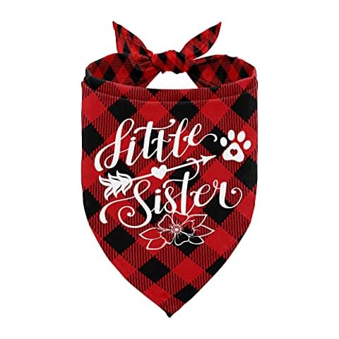 Funny Beautiful Printed Dog Bandana, Little Sister Dog Bandana, Gift for Dog Lover Party, Pet Scarf Accessories, Plaid Bandana Gift for Small Medium Large Dogs Cover