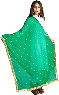 Woman's Embroidered Chiffon Dupatta Scarf Shawl Wrap Soft Indian Bridal Wedding