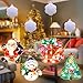 Hepside（4 Pezzi）Luci LED Natale Babbo Natale,Campane,Pupazzo di neve,Albero con Luci Natalizie a Batteria con Ventosa per la Decorazione Della Finestra negozio della camera dei bambini,esterne,interno