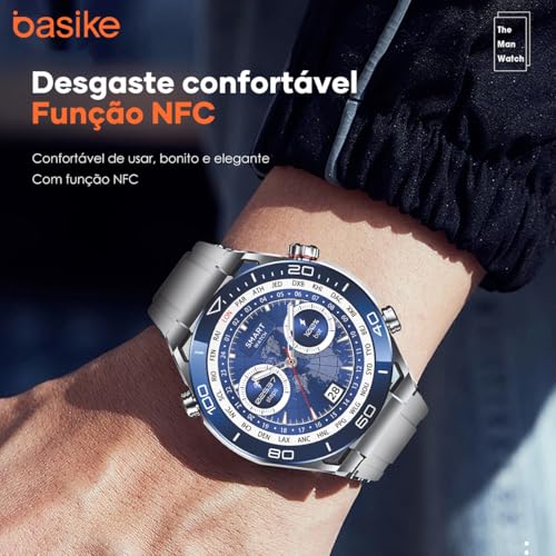 Basike W79 Pro Max, Relógio SmartWatch, NFC Chave de Controle de Acesso, Esportivo Ultimate 47mm, At