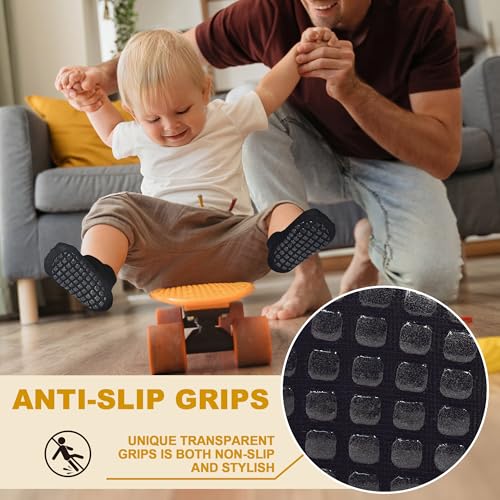 HYCLES Non-Slip Toddler Socks 12 Pairs Anti Skid Ankle Low Cut Socks for Baby Kids Boys Girls 6-12 Month 1-7 Years3
