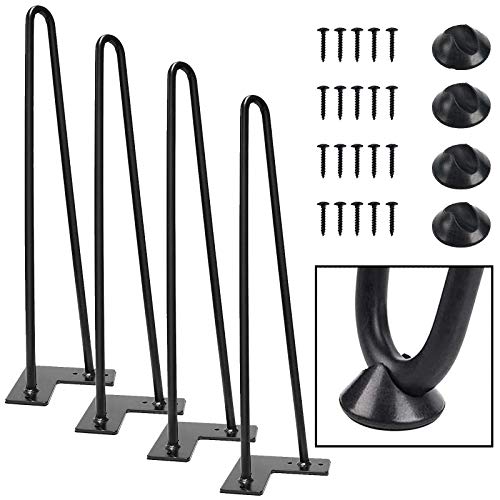 4Pcs Stahl Metall Schreibtisch Bein 14inch Esssofa Bank Couchtisch Stuhl Laptop Schreibtisch Haarnadel Beine DIY Möbel Beine Schwarz 35cm mit