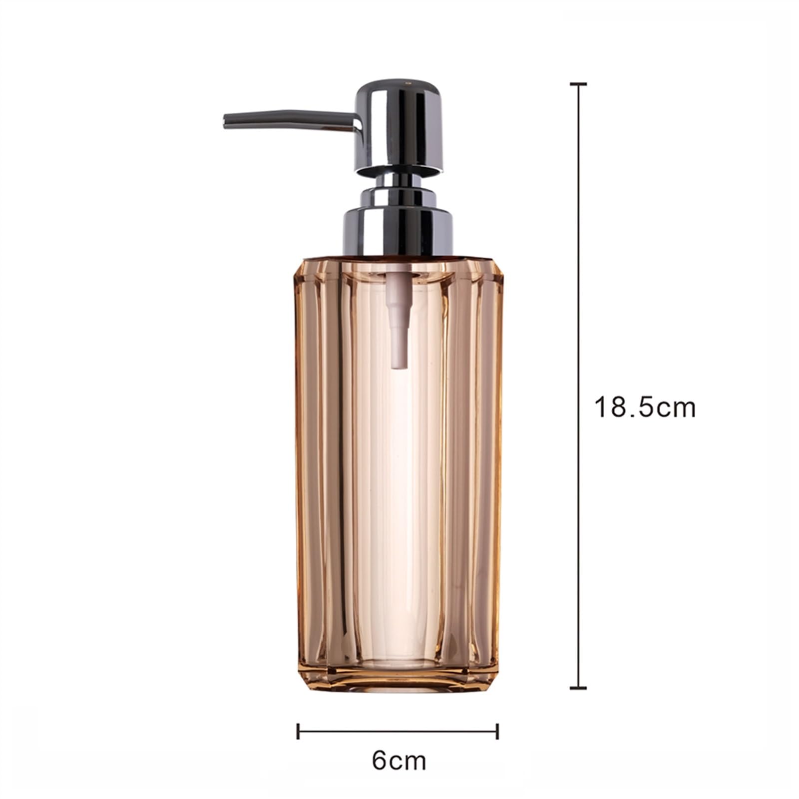 Bellissimo dispenser di sapone liquido ricaricabile in resina trasparente di lusso per mobile da bagno, piano d'appoggio, lavabo, decorazione per bagno in plastica argentata galvanizzata (grigio)