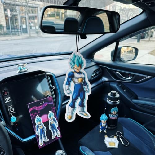 Image of PumpCar car air freshener 2-piece double-sided vegeta Instinct hanging vanilla-scented for rearview mirror Car Interior Accessories Household Gifts Anime Manga Fans Saiyan Prince Truck SUV Home Office