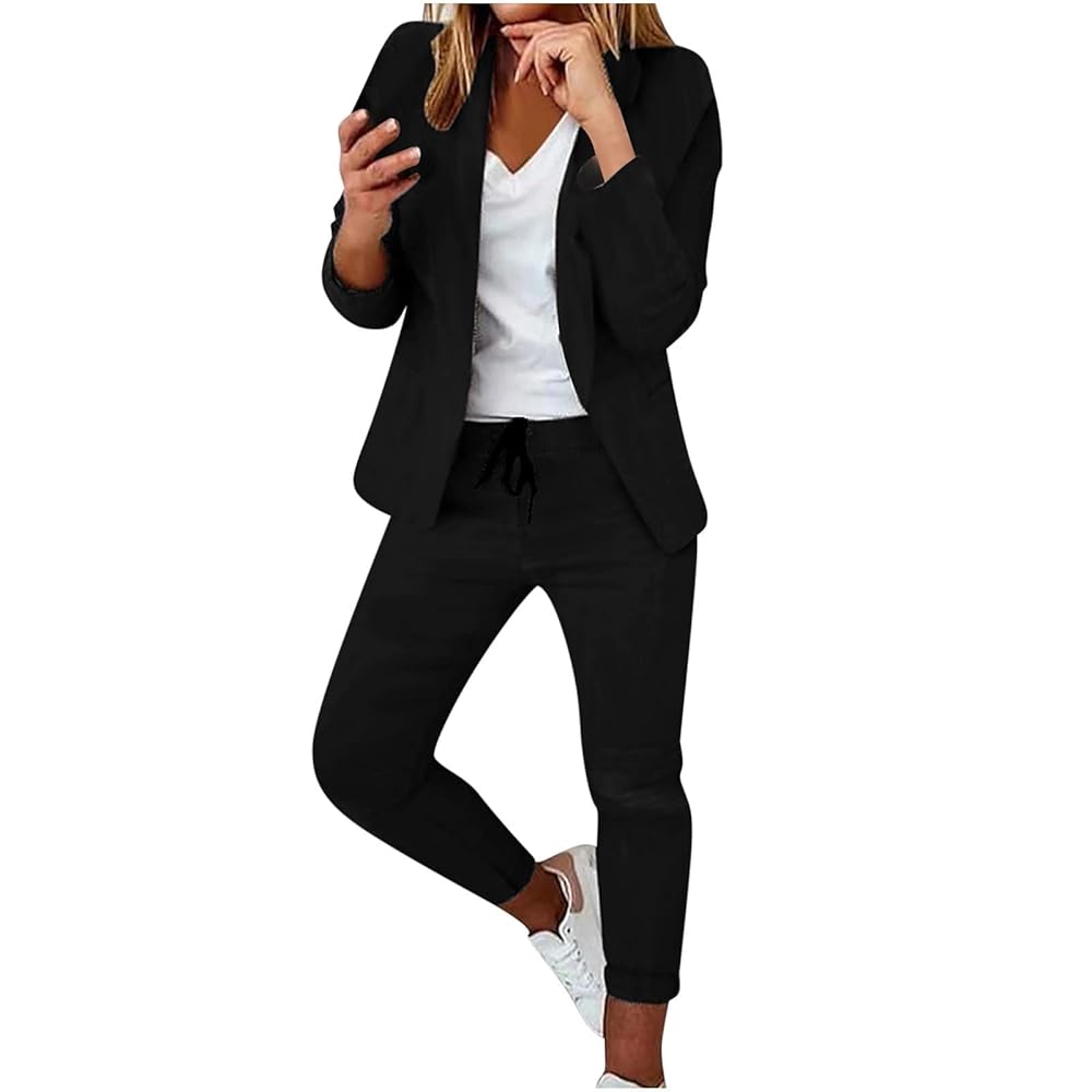 Yihaojia Blazer and Pants 2 Piece Set Women Business Outfits