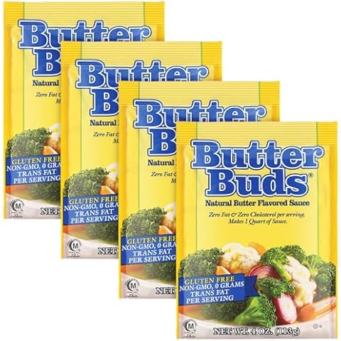 Butter Buds Sauce Mix, 4 Oz (4-Pack) – Non-GMO, Gluten-Free Natural Butter Flavored Sauce Made with Buttermilk, 0 Fat, 0 Cholesterol Cover