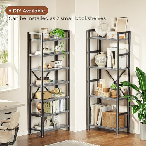 Image of SUPERJARE Triple Bookshelf, Bookcase with 11 Open Display Shelves, Wide Book Shelf Book Case for Home & Office, 4 Tier, Grey