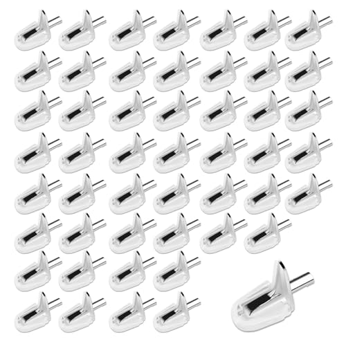 GIONAT Pack of 50 Invisible Shelf Brackets, Sturdy 3 mm Floor Supports with Steel Pins