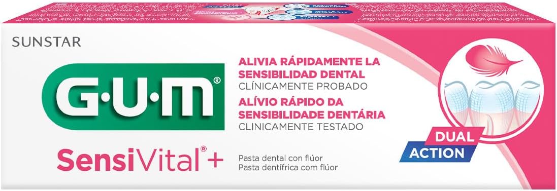 Sensi Vital+ Dual Action Toothpaste with Fluoride 75 ml (2.5 Fl Oz) 1 unit - Made in Italy [italian import].