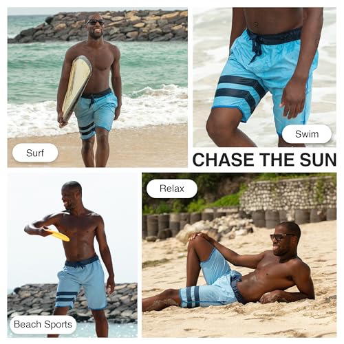 Image of Kanu Surf Men's Big Viper Extended Size Stripe Swim Trunk