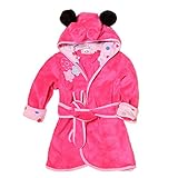 Toddler Baby Boys Girls Cartoon Bathrobe Flannel Robe Winter Night-Robe Rose Red