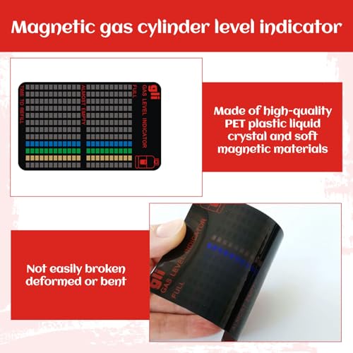 Indicatore di livello magnetico per bombole del gas, 2 pezzi, indicatore di livello del gas per bombole di gas, strumento per bombole di gas propano, sensore di livello portatile per bombole di gas