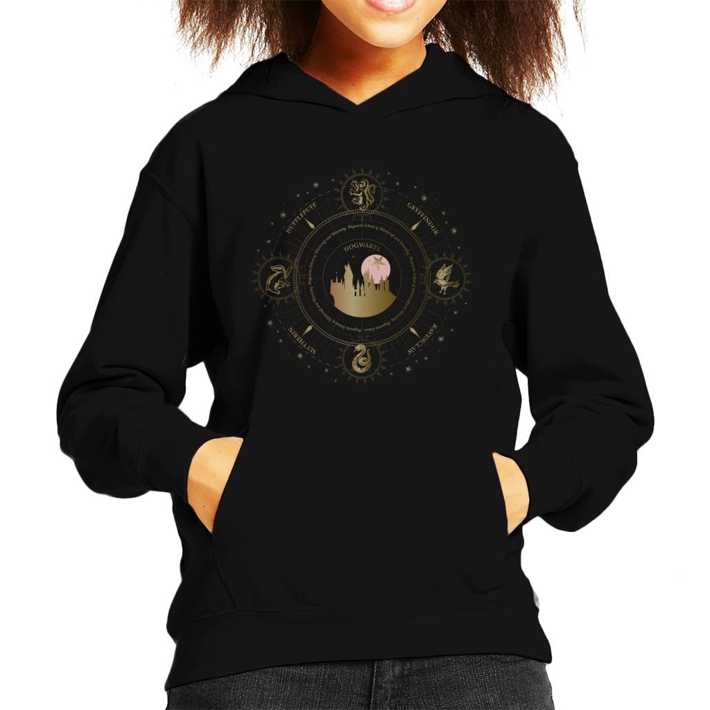 Sweat à capuche Harry Potter enfant Hogwarts silhouette dorée - 7