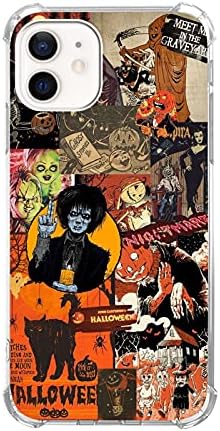 Ricin Relun Halloween Collage Phone Case Mystical Collage Art for iPhone 11, Retro Aesthetic Halloween Pumpkin Case for Girls Women Men, Unique Trendy TPU Bumper Cover Case for iPhone 11