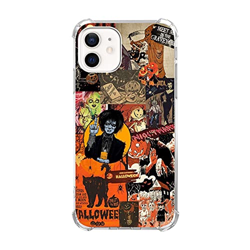 Ricin Relun Halloween Collage Phone Case Mystical Collage Art For Iphone 11, Retro Aesthetic Halloween Pumpkin Case For Girls Women Men, Unique Trendy Tpu Bumper Cover Case For Iphone 11 #TOP1