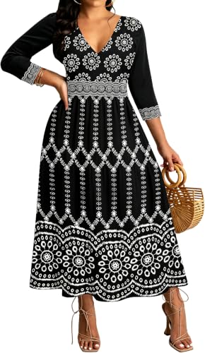 Image of VisiChenup African Print Dress for Women Casual Midi Dress