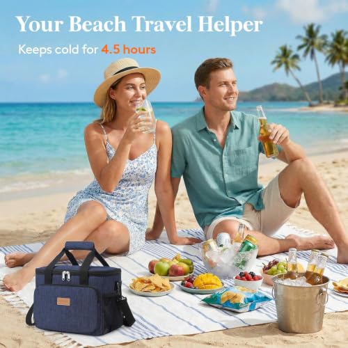Image of Lifewit Medium Lunch Bag, Insulated Lunch Box, Soft Cooler Cooling Tote for Adult Men Women, Dark Blue 12-Can (9L)