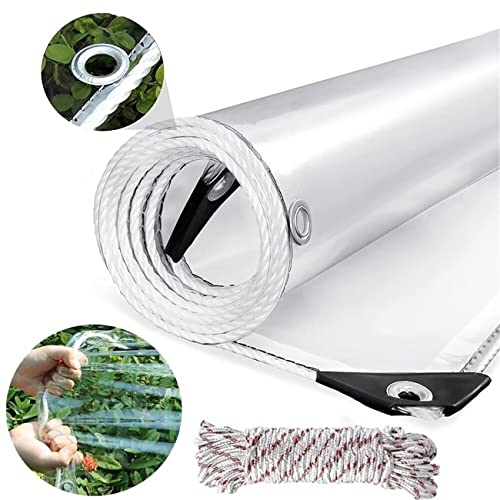 MOAOEC Heavy Duty Waterproof PVC Tarp – 6x10ft Transparent...