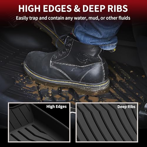 Image of LASFIT Floor Mats for Mercedes Benz GLE 2016-2019 & ML Class 2012-2015 | Fit for GLE & ML 350 /400 /63 AMG S, All Weather TPE Non-Slip Easy to Wash, 1st & 2nd Row Car Mats, Black