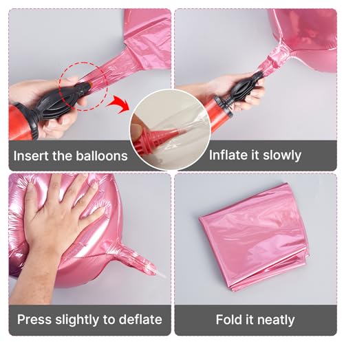 Image of PartyWoo Pearl Pink Foil Balloons 20pcs Large Round Giant Jumbo 4D Balloons | 22 15 10 Inch for Baby Shower Birthday Gender Reveal Wedding Graduation Bridal Shower Anniversary Girl Party Decorations