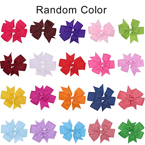 Petunny Large Dog Hair Bows Clips,50Pcs Solid Color Dog Gromming Bows Grosgrain Ribbon Pet Hair Bows Alligator Clips For Wedding Halloween Thanksgiving Handmade Dog Hair Accessories(Random Color) #TOP7