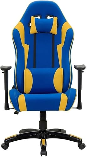 Miniatura 5 de UrbanPro Silla ergonómica para juegos de respaldo alto en azul y amarillo