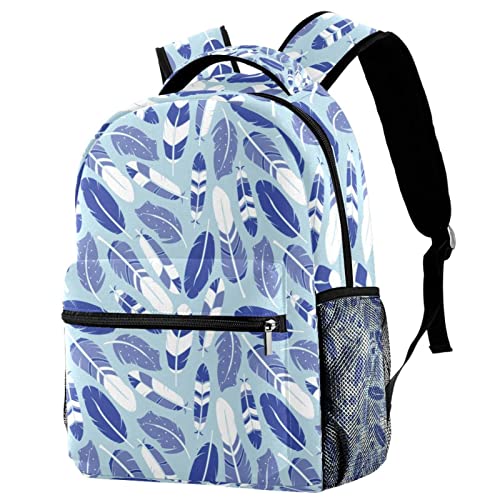 Sac à dos de voyage bleu plume idéal pour les sorties scolaires et le camping