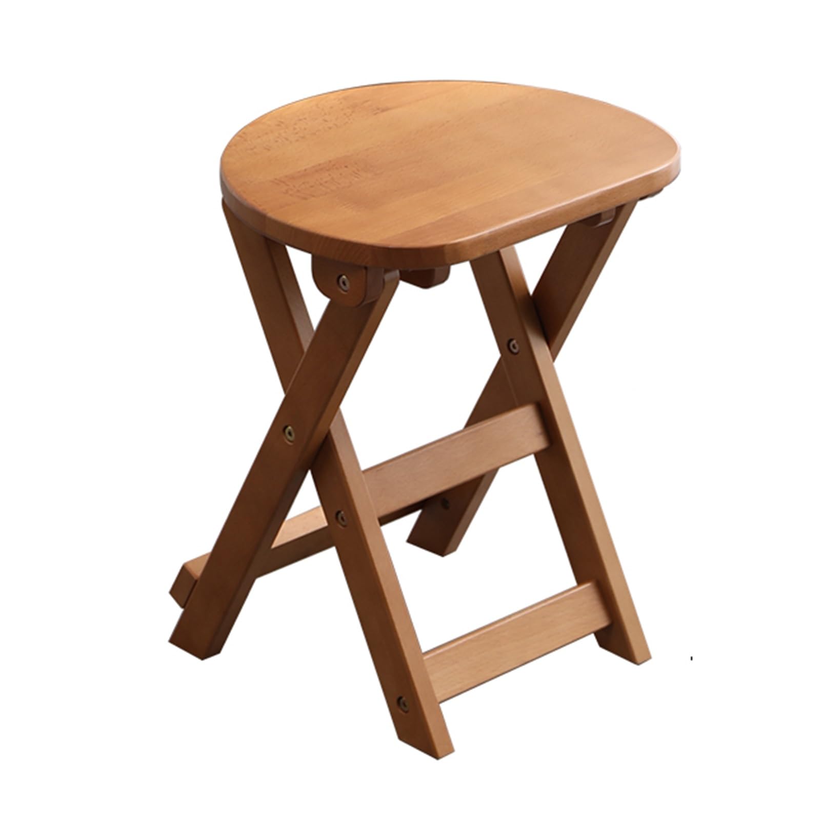 Wooden Folding Bar Stool, Portable High Stool with Footrest, Kitchen Chair with Counter Height for Cafe, Indoor, Patio