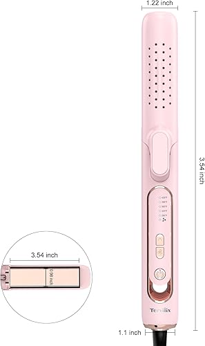 Miniatura 8 de Terviiix Airflow Styler - Plancha plana de titanio para viajes, plancha alisadora con rejillas de ventilación de enfriamiento para bloquear con