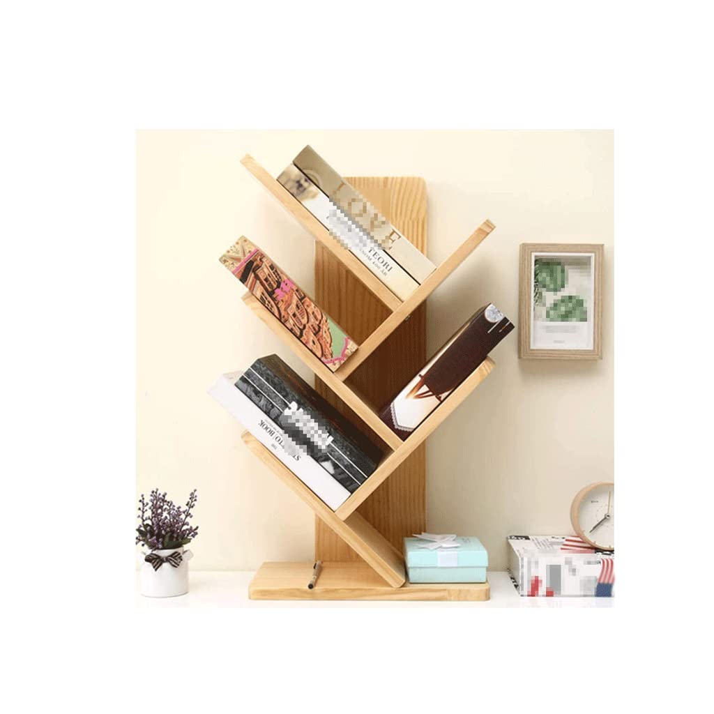 Bücherregal Baum-Design Mit 5 Ebenen – Platzsparendes Stehregal Für Büro, Schlafzimmer & Wohnzimmer In Hellgrau